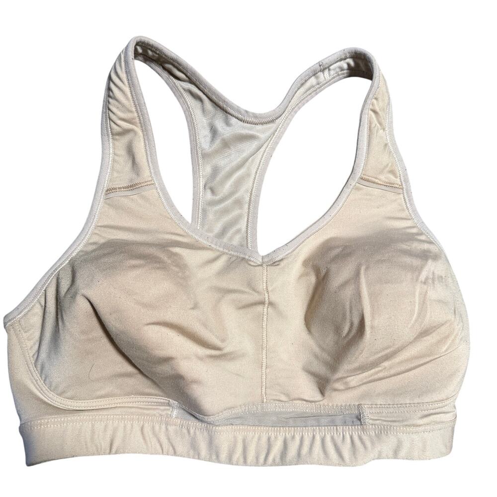 Athleta Off White Hullabraloo Halter Sports Bra Size 34C